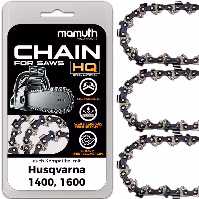 3 catene per motosega, lunghezza 40 cm, passo 1,3 mm, larghezza 3/8", modello 56 TG, compatibili con motoseghe Husqvarna 1400 e 1600