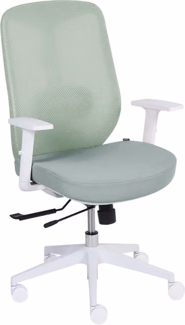 Sedia da ufficio ergonomica Beliani in tessuto verde con supporto lombare, braccioli regolabili e sedile scorrevole, H 109 x L 64 x P 60 cm – 1