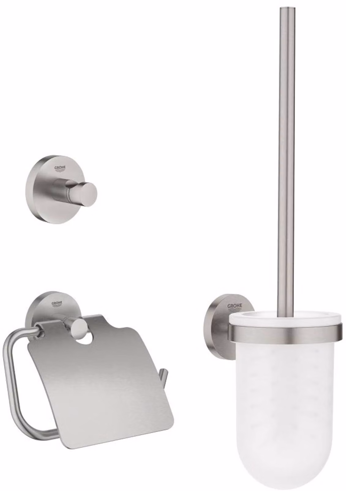 Grohe WC-Set 3 in 1 ESSENTIALS Glas/Metall supersteel