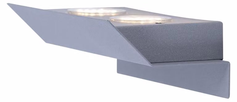 Applique a LED, acciaio zincato, lunghezza 21 cm, RUSTEGA