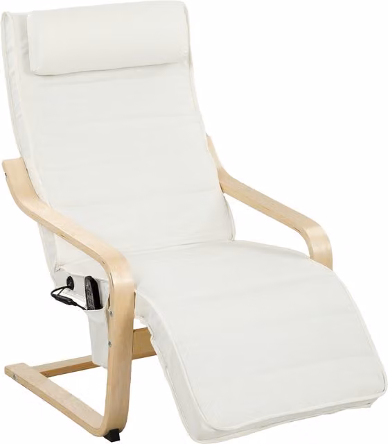 Poltrona Relax HOMCOM con Massaggio e Riscaldamento, Rivestimento in Velluto Beige, L/P/H: 67 x 95 x 101 cm