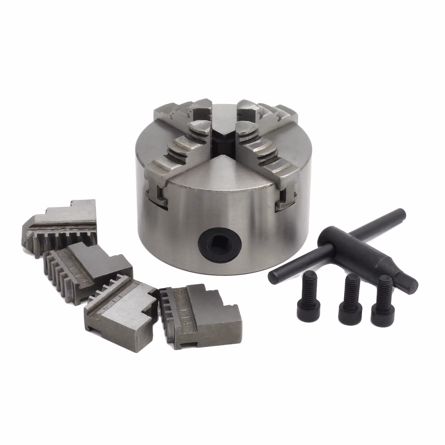 mandrino per tornio CNC a 4 mandrini, campo di serraggio di precisione 2-30 mm, velocità massima 3500 giri/min, 4 ganasce K12-100mm