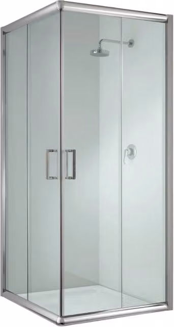 Box Doccia Quadrato Idralite Modello Alabama Trasparente con Vetro da 6mm L 75 cm x P 75 cm x H 185 cm