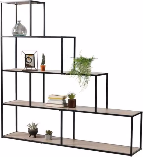 Biblioteca a scalinata con 5 livelli Collezione HOLBORN di Meublorama L/P/H: 157 x 30 x 160 cm