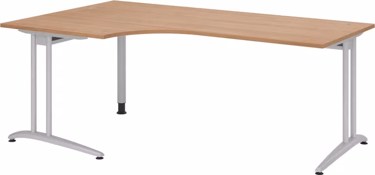 bümö Scrivania Serie B - Decorazione: noce, dimensioni: scrivania angolare 200 x 120 cm