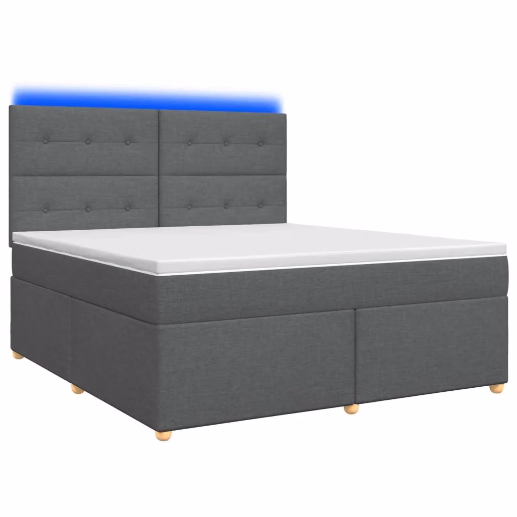 Letto box spring ibrido vidaXL con materasso a molle insacchettate e base contenitore, Grigio Scuro, L/P: 140 x 200 cm – 2