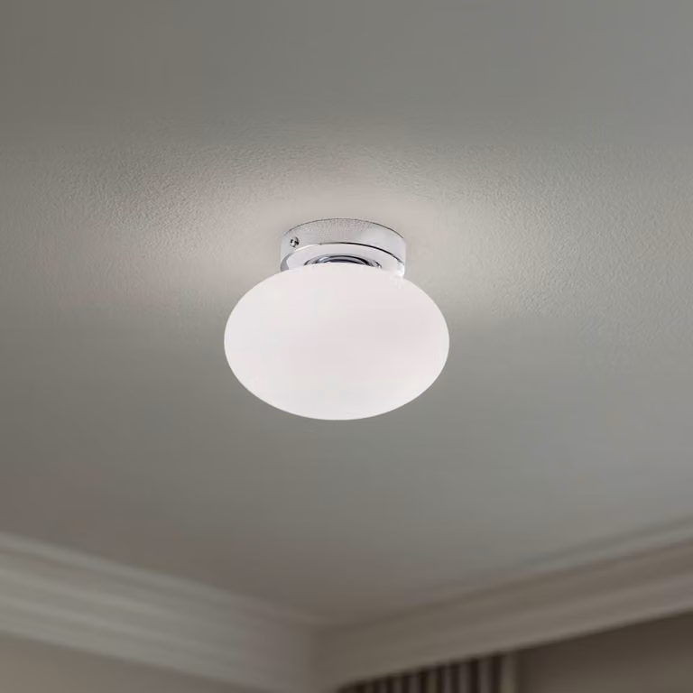 Plafoniera soffitto Ufo Domiluce, dimmerabile, Bianco / Opale, Soggiorno / Sala da pranzo, Vetro, Moderno, Plafoniera