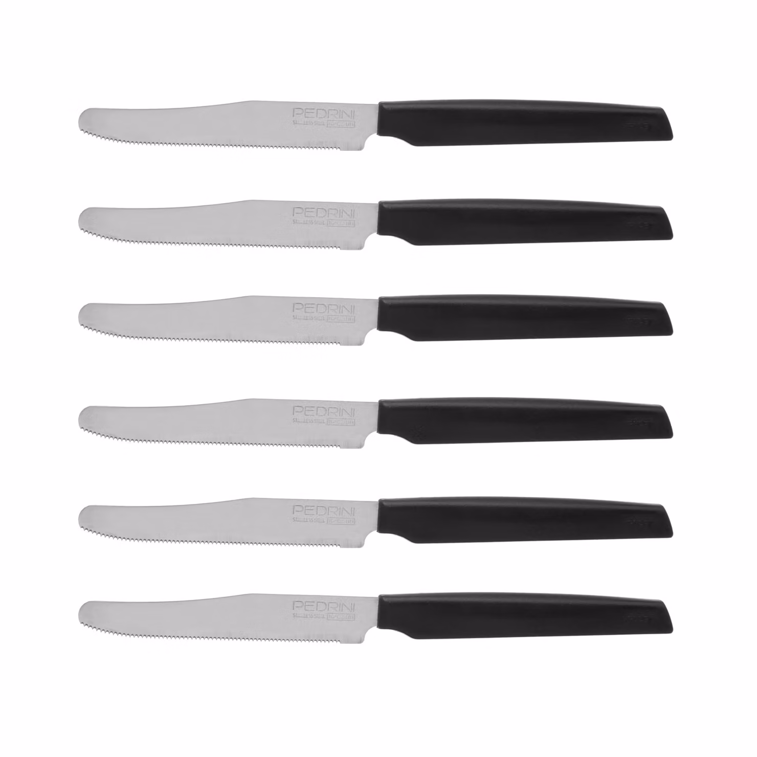 Set di 6 coltelli da tavola Pedrini Active neri in acciaio inossidabile e plastica opaca – 2