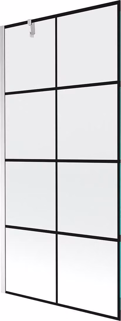 Mexen Next parete doccia ad anta singola 100 x 150 cm, griglia nera, cromo - 895-100-000-00-77-01
