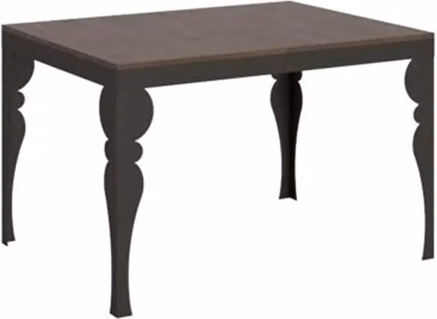 Tavolo rettangolare allungabile Itamoby moderno in MDF laminato colore noce con telaio e gambe antracite L/P/H: 120-224 x 90 x 77 cm – 1
