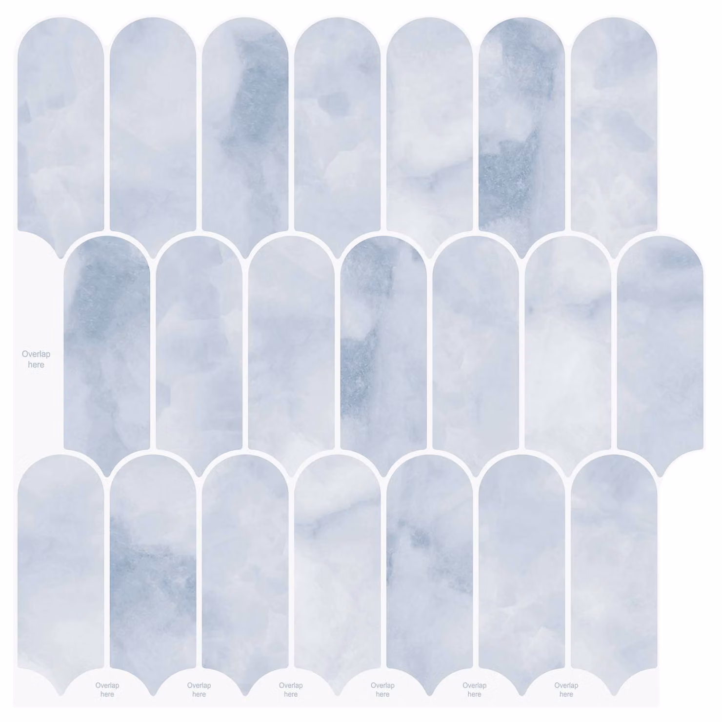 Set di 10 piastrelle decoratve vidaXL modello Piuma, colore azzurro, per parete, L: 30 cm x P: 30 cm, in materiale plastico con finitura lucida