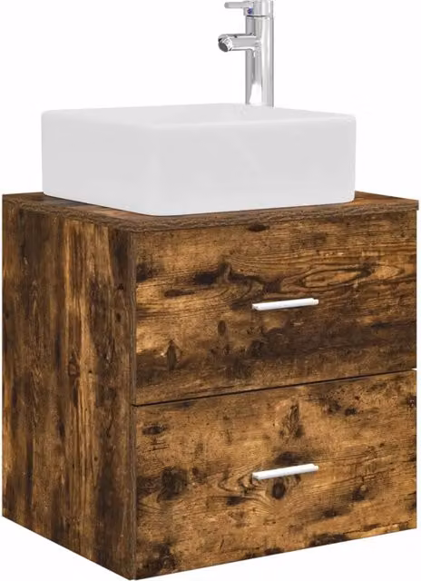 Mobile Lavabo | Armadio Lavabo da Parete Rovere Fumo 53 x 34,5 x 63 cm