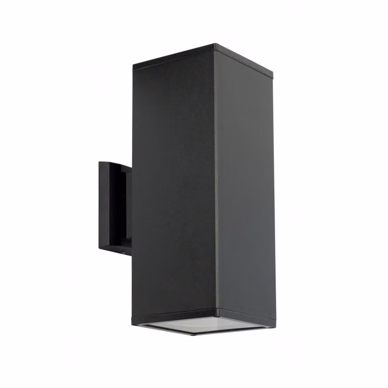 Lampada da parete esterna, dimensioni 30x12 cm, 2 attacchi E27, colore nero, grado di protezione IP54, modello SU-MA 8001 BL