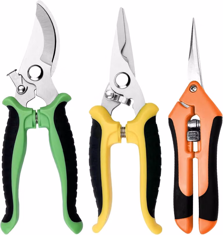 3 forbici da potatura, cesoie da giardino ergonomiche, modello robusto e di alta qualità con sistema di sicurezza