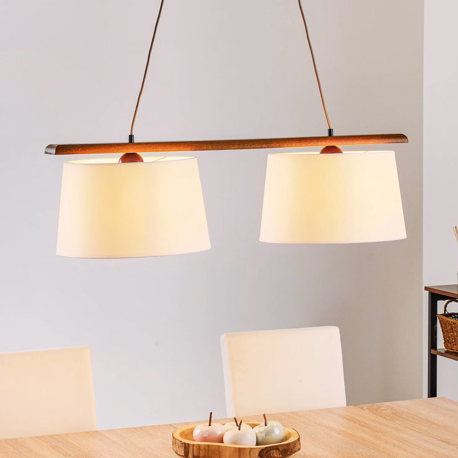 Lampada a sospensione Sweden Lamkur, dimmerabile, Legno scuro, Soggiorno / Sala da pranzo, Legno, Moderno, Lampada a sospensione
