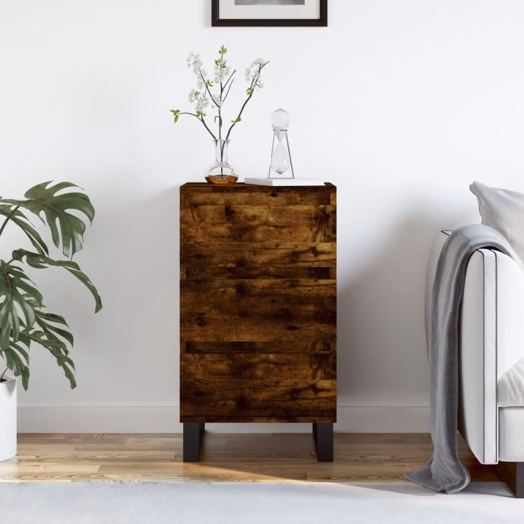 Credenza moderna vidaXL in legno multistrato color rovere fumo, L 40 cm, P 35 cm, H 70 cm