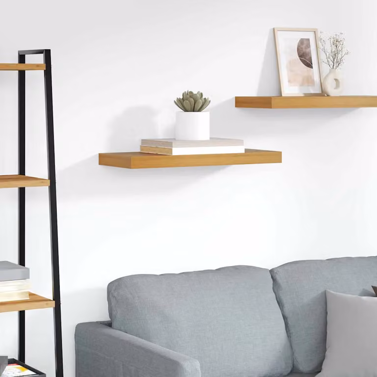 Scaffale da parete moderno vidaXL in legno marrone L: 60 cm, P: 23 cm, H: 3,8 cm