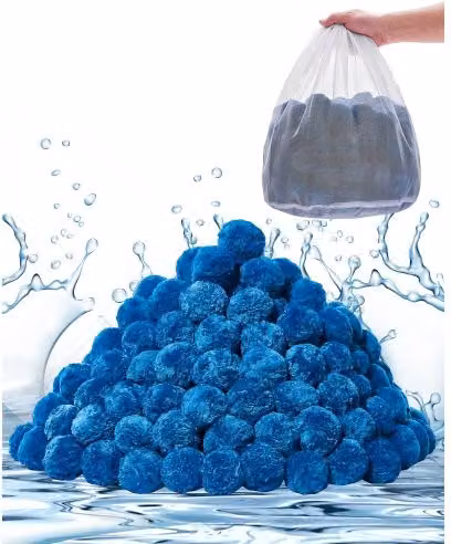 VEVOR Palline Filtranti in Fibra di Poliestere Blu per Filtro a Sabbia, 1,42 kg