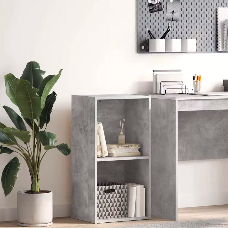 Libreria vidaXL con 5 Ripiani in Legno Multistrato e MDF, Grigio, L 40 cm x P 30 cm x H 76,5 cm