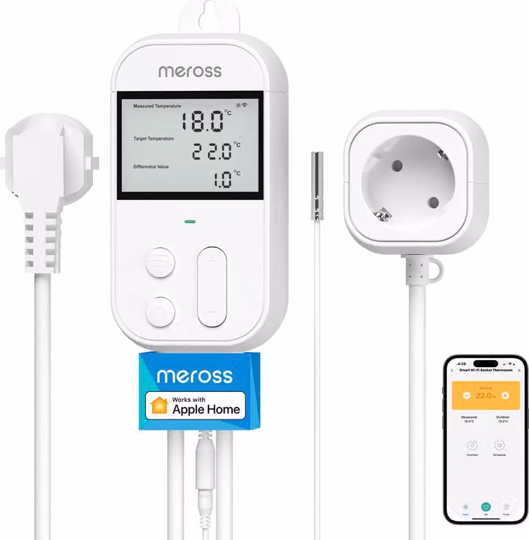 Meross Temperaturregler Termostato intelligente Steckdose DIGITAL WLAN WiFi HomeKit smart