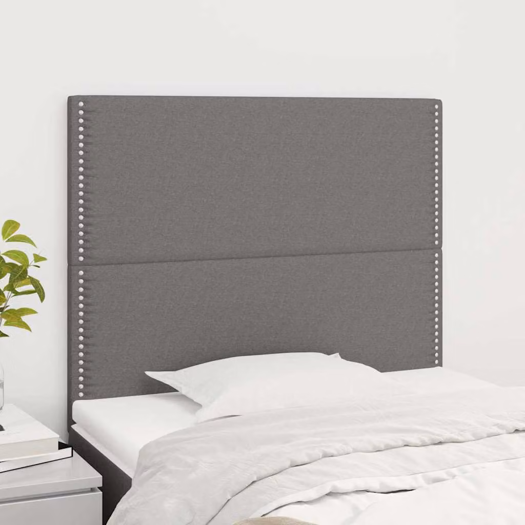 Testiera per letto vidaXL in tessuto grigio scuro con pannello imbottito L: 100 cm, P: 5 cm, H: 118-128 cm