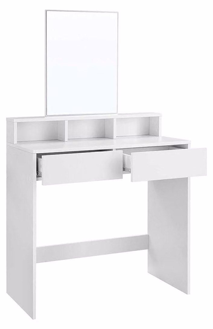 Comò da trucco - Comò da trucco - Pannello di particelle di legno - Sistema di sicurezza anticaduta - Montaggio a parete - 80 x 40 x 140 cm
