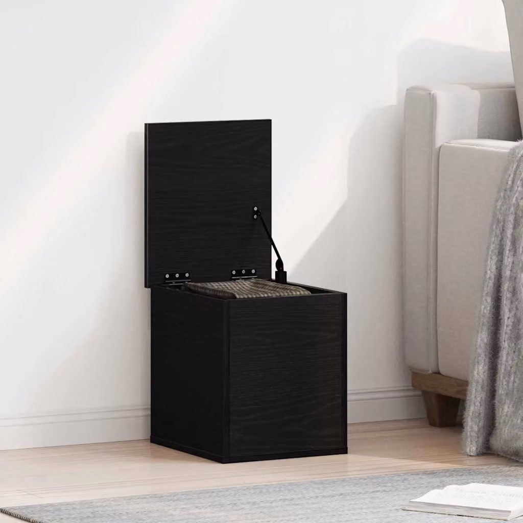 Scatola di stoccaggio in legno vidaXL colore nero L 30 cm x P 35 cm x H 35 cm