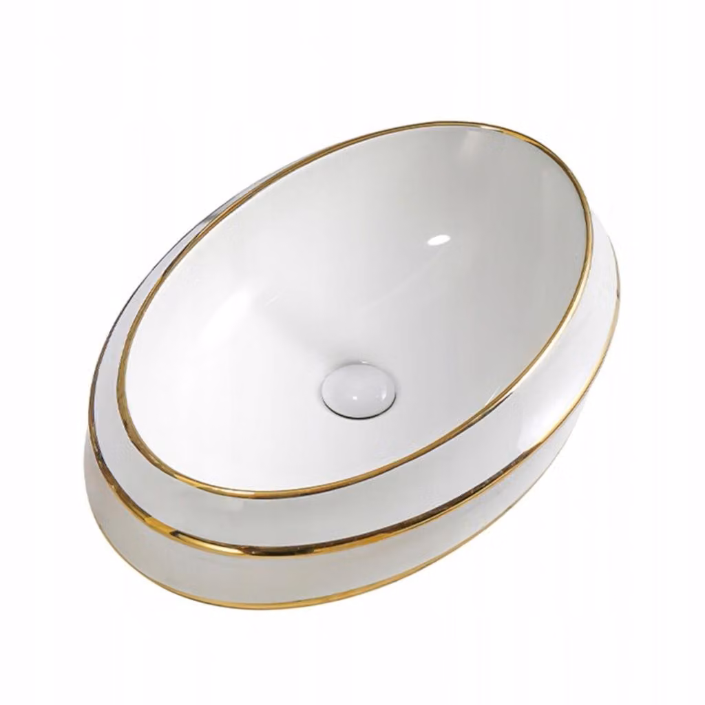 Lavabo in ceramica Lavabo da appoggio Ovale Bianco