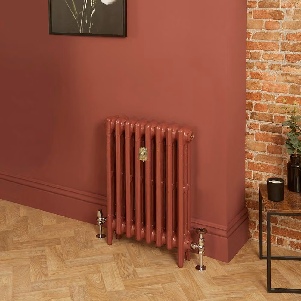 Radiatore Tradizionale in Ghisa a 3 Colonne - Finitura Rosso Mattone - 600mm x 321mm