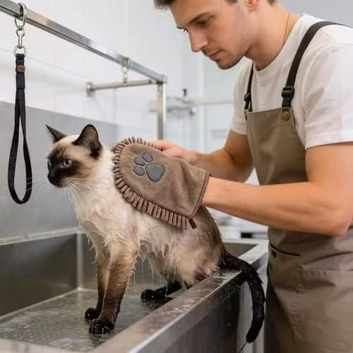 Asciugamano per cani con motivo a impronte, altamente assorbente. Guanti asciugamani per cani, ideali per cuccioli, per rifugi per animali, attività all'aperto, viaggi, parchi, casa, toelettatura, negozi di animali e canili