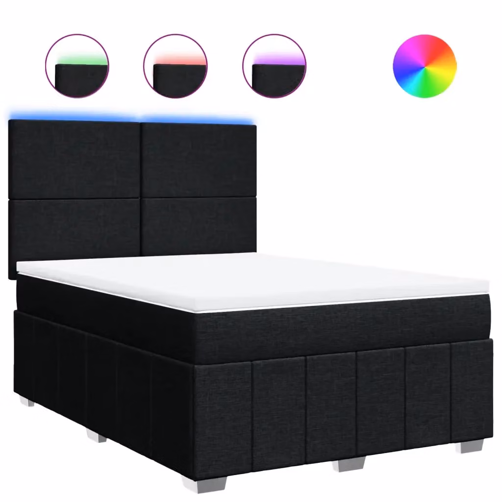Letto Ibrido Moderno vidaXL con Materasso Nero e Struttura in Legno di Pino, L/P/H: 200 x 140 x 150,5 cm – 2