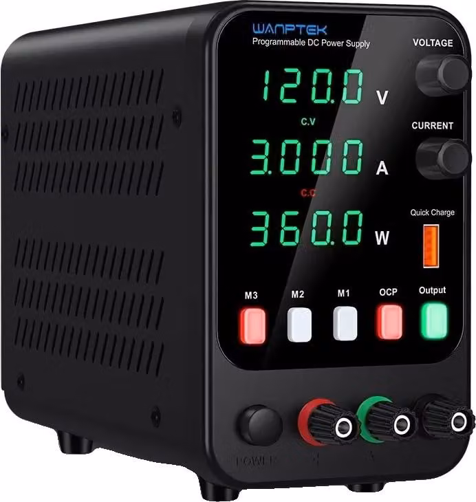 Alimentatore da laboratorio, tensione di uscita regolabile, caratteristiche di sicurezza, 120V 3A APS1203H
