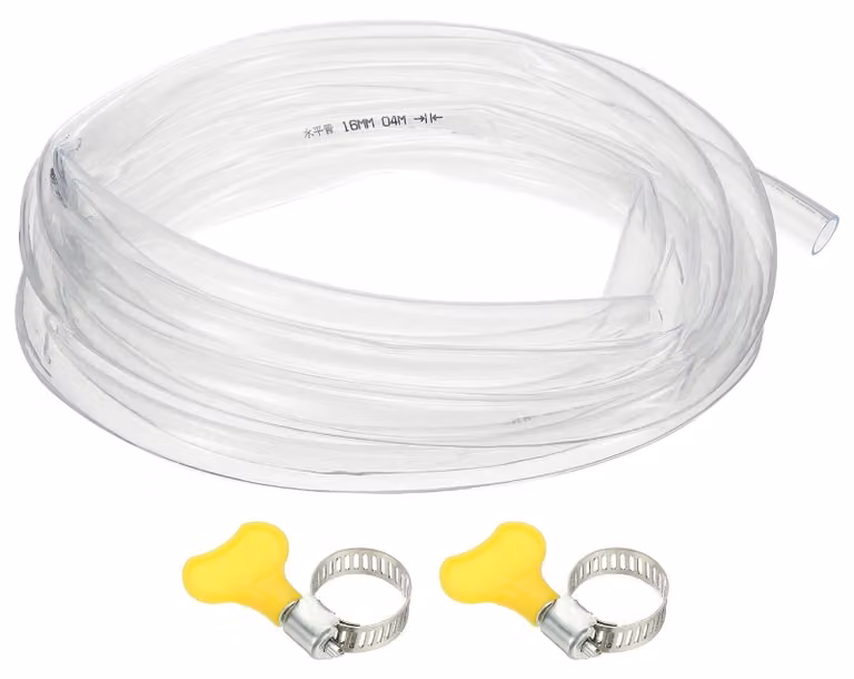 Tubo in PVC da 5 metri, completo di fascette, con diametro interno di 16 mm e diametro esterno di 19 mm