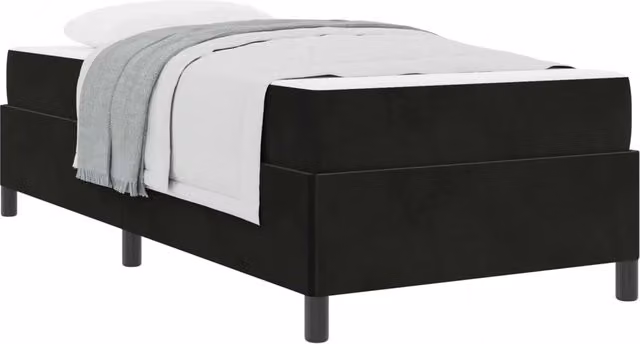 Letto singolo | Letto per adulti | Struttura del letto con materasso Nero 90 x 190 cm Tessuto