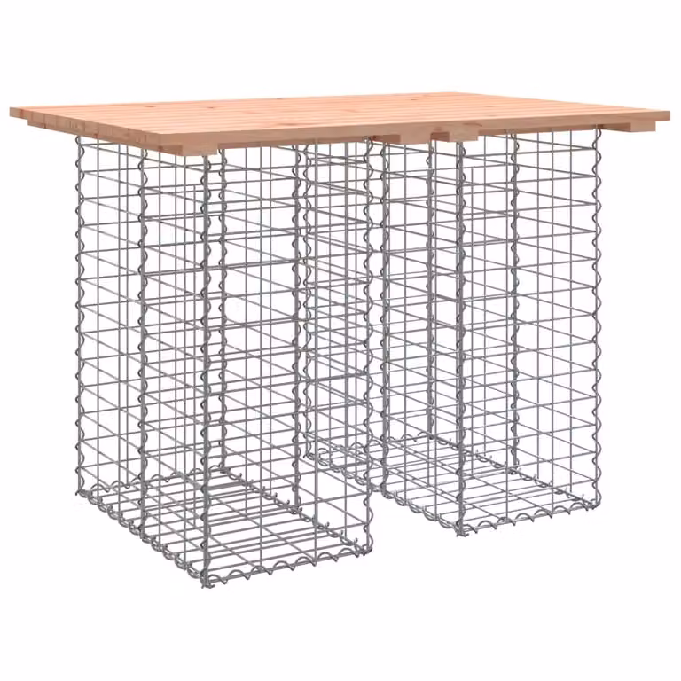 Tavolo da giardino in gabbione design 100x70x72 cm in legno massello Douglas