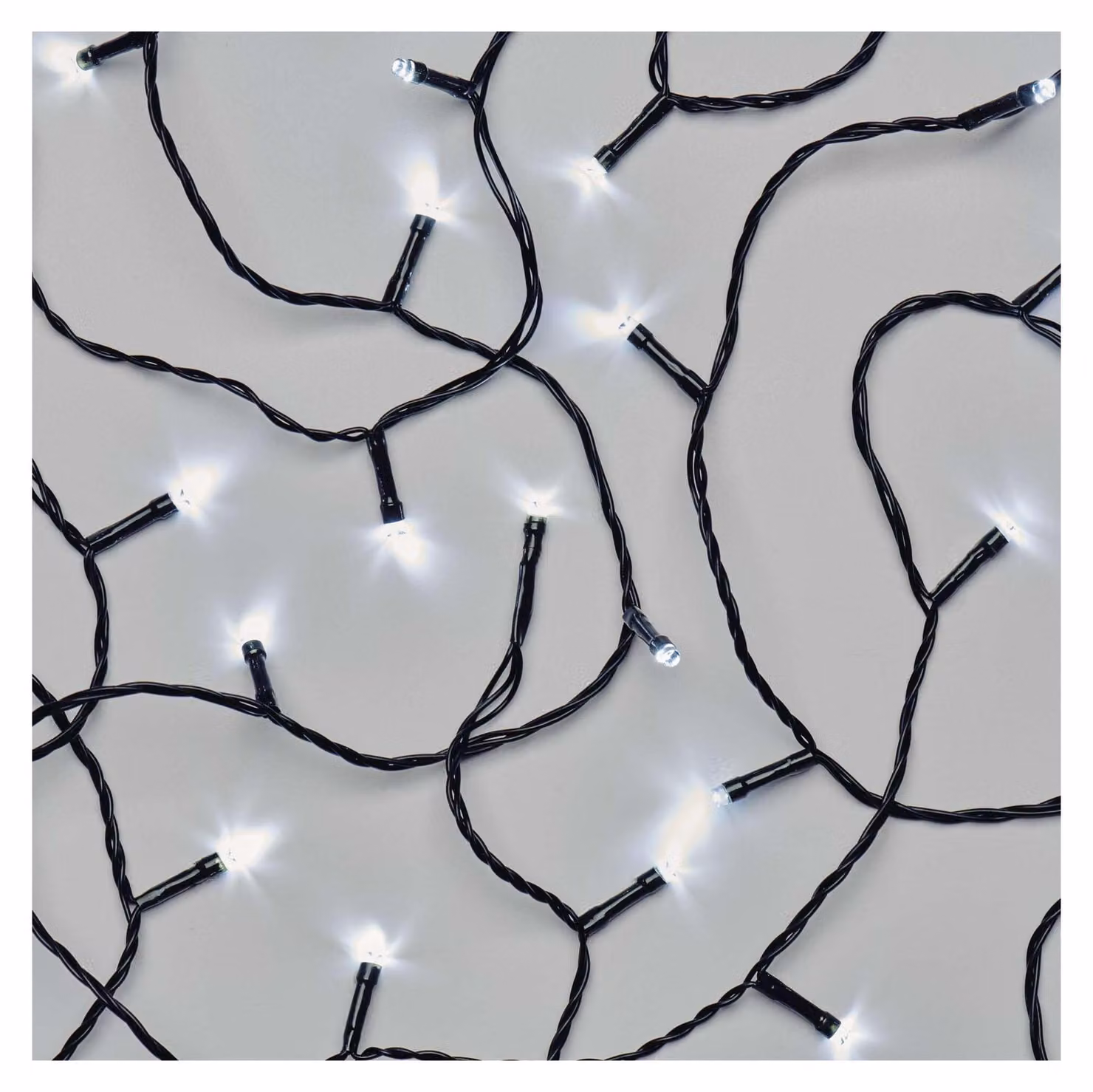 Catena luminosa da 10 metri, 100 LED, luce bianca fredda, grado di protezione IP44, componente di espansione C