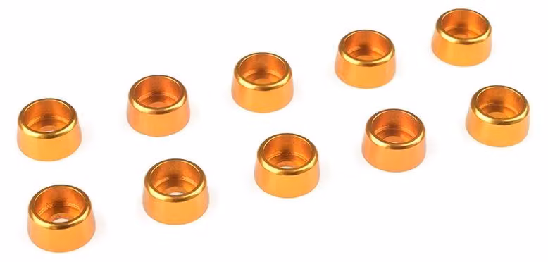 G-Force, rondella in alluminio per viti della testa del cilindro M3, diametro esterno (AD) 8mm, colore oro, confezione da 10 pezzi / GF-0406-030