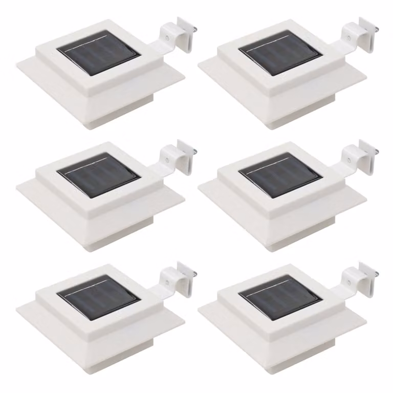 The Living Store Luci solari da esterno 6 pezzi LED Quadrato 12 cm Bianco