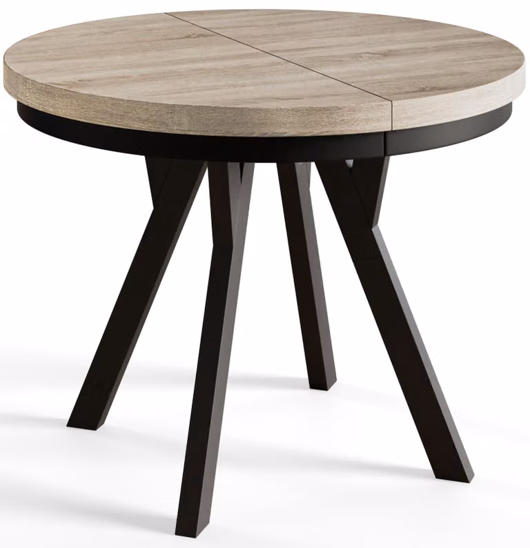 Alpi Moebel, Tavolo da Pranzo Evo, Tavolo per Mangiare Allungabile, Diametro da 90 - 190 cm, Sonoma