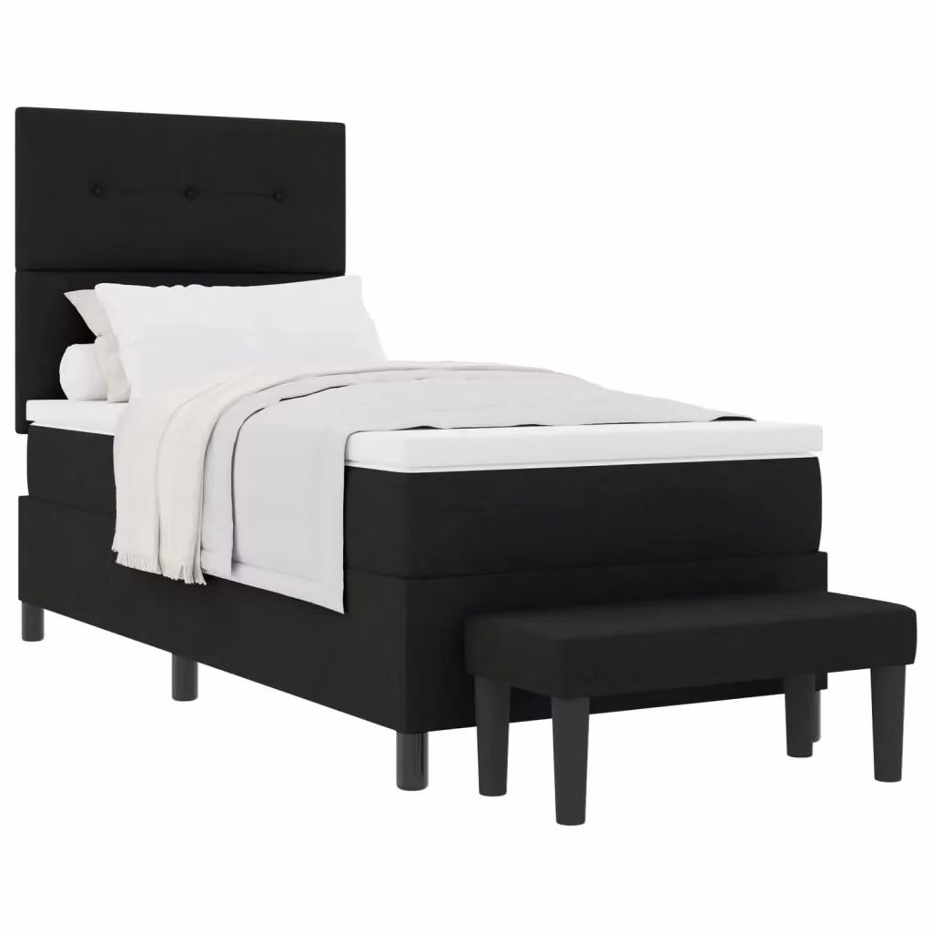 Letto ibrido con testiera vidaXL in tessuto nero L: 90 cm, P: 200 cm, H: 128 cm – 2