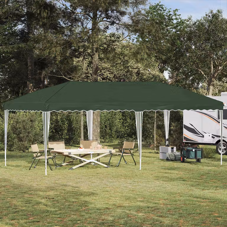 vidaXL Tenda per feste a pop-up Verde L: 575 cm, P: 290 cm, H: 245 cm