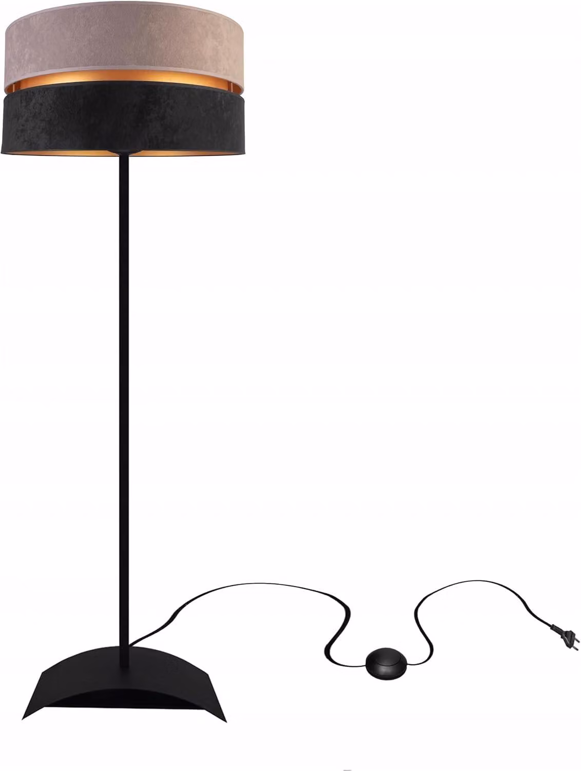 Lampada da terra soggiorno grigio-nero-oro lampada da terra design moderno E27 della serie N340 (N340-P-GRS)