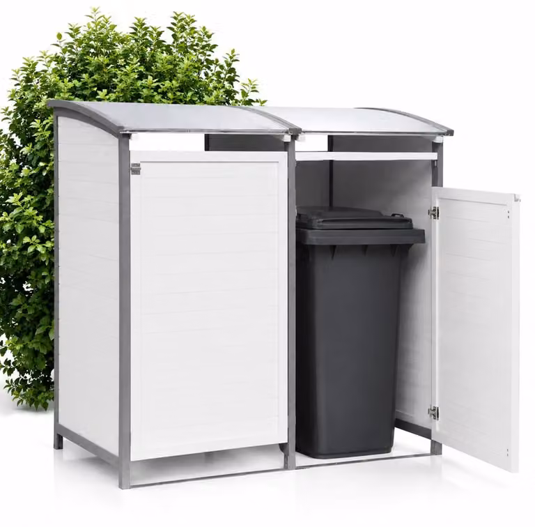 Mucola cassonetto per rifiuti da 2 tonnellate cassonetto per rifiuti cassonetto per rifiuti casa cassonetto per rifiuti cassonetto per giardino cassonetto in legno - cassonetto doppio 240L
