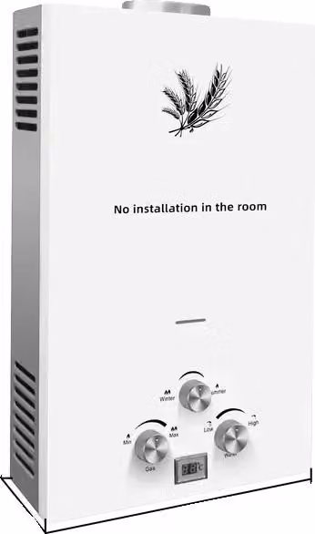 Scaldabagno, acciaio inossidabile, design a flusso continuo, 32 kW 16 l bianco