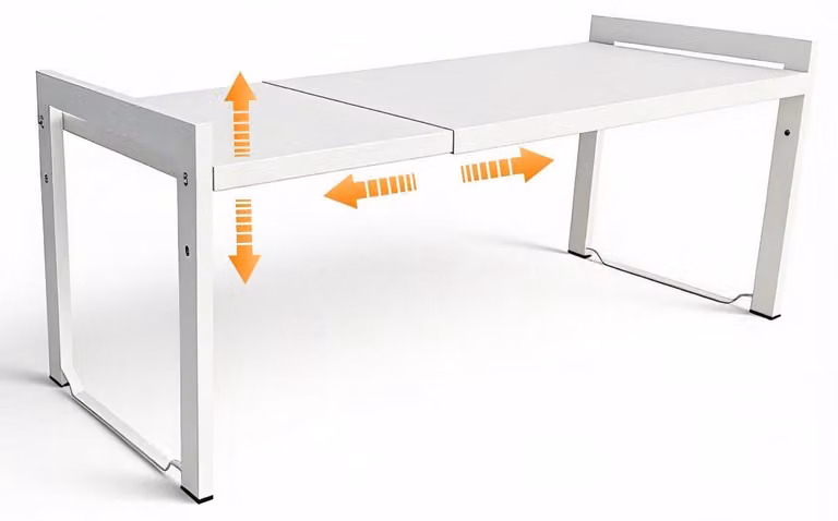 Ripiano estensibile per armadio, da 35 a 66 cm, colore bianco, confezione da 1