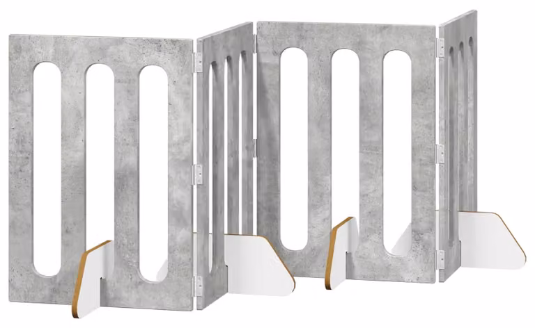 Recinto pieghevole per animali 4 pcs Grigio Cemento