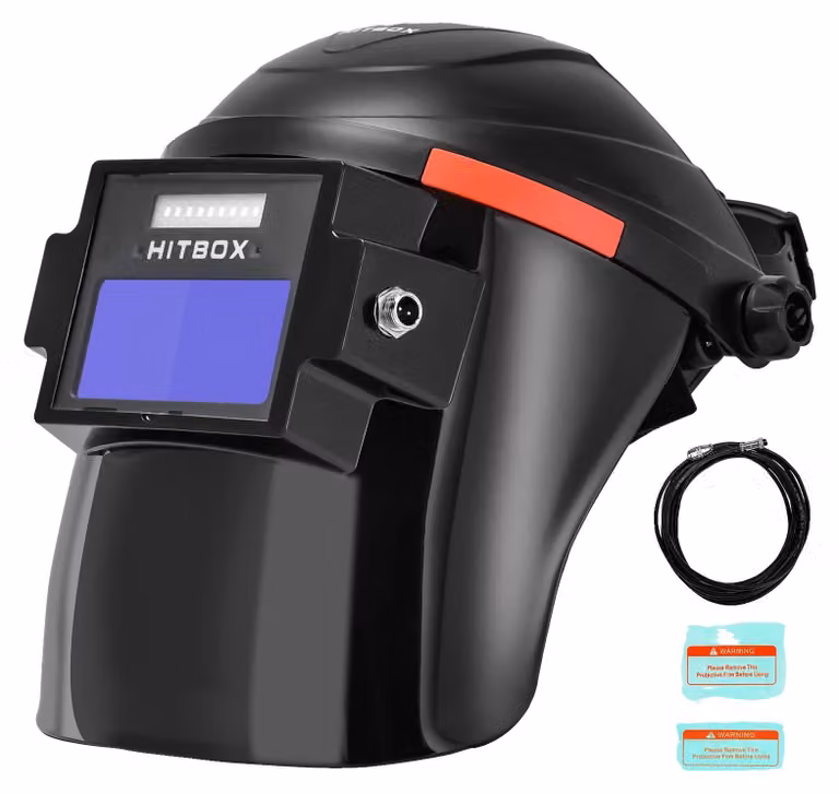 Casco da saldatura, vetro auto-oscurante, LED con luminosità regolabile, modello HV009 di HZXVOGEN
