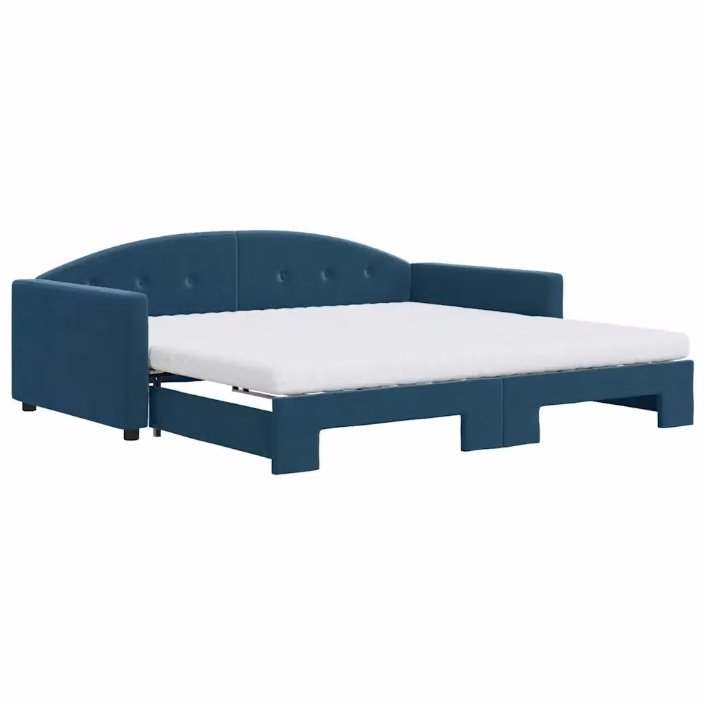 Divano Letto Estraibile vidaXL in Velluto Blu con Cassetto con Funzione Letto 100 x 200 cm – 2