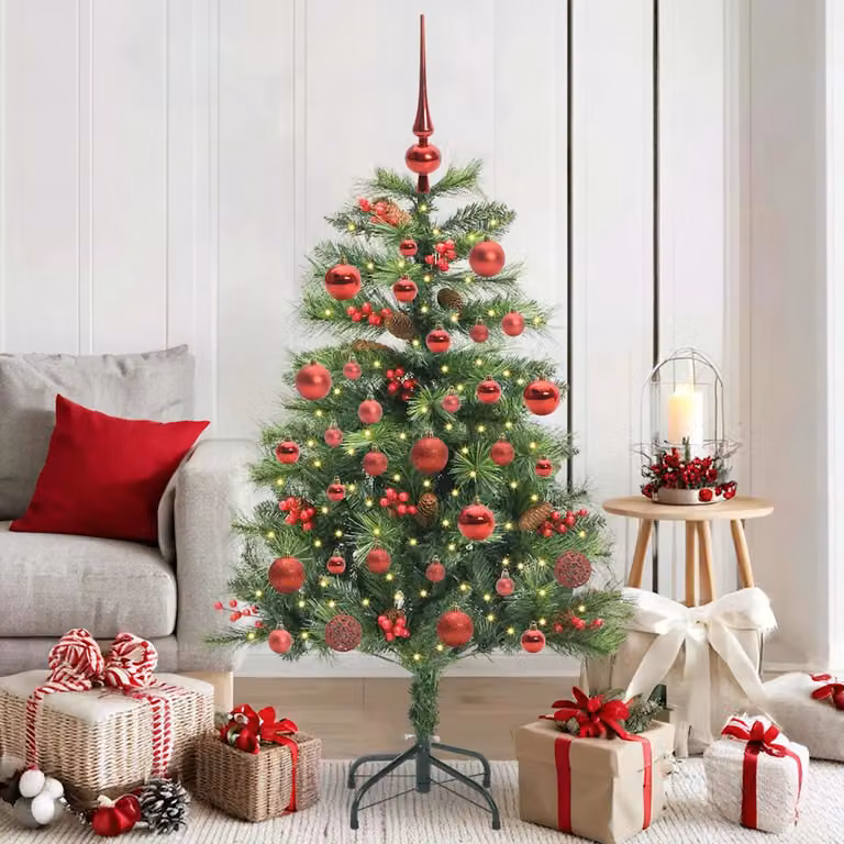 Albero di Natale artificiale verde vidaXL con 150 LED luce bianca calda in PVC e metallo