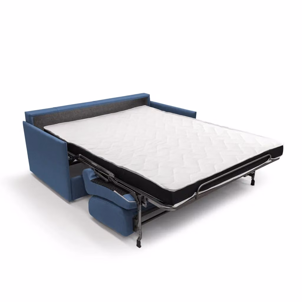 Evans Divano letto matrimoniale in tessuto impermeabile blu L: 189 cm, Materasso: 160 x 200 cm – 2